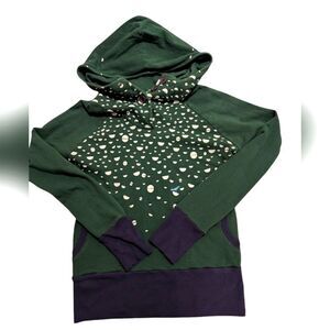 Umsteigen‎ green hooded screen printed limited edition women's sweatshirt medium